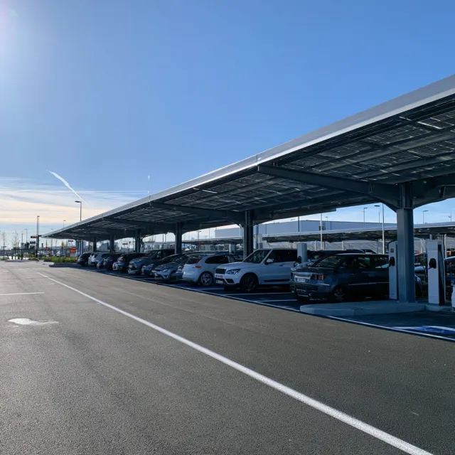 Parking couvert d'ombrières photovoltaïques